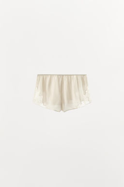 SATIN LACE TRIM SHORTS - Zara фото 4