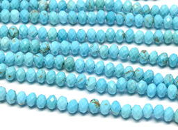 Бусины из бирюзы рондель гр.4*3мм, 38см, 124 бусин Радуга камня