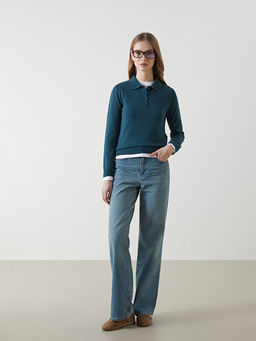 Polo Yaka Kad?n Triko Kazak