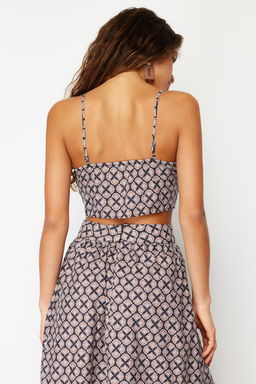 Cok Renkli Ask?l? Dugmeli Crop Dokuma Bluz TWOSS24BZ00163 - Trendyolmilla фото 6