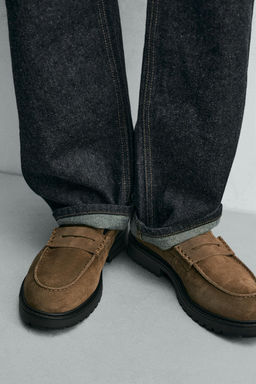 LEATHER TRACK PENNY LOAFERS - Zara фото 10
