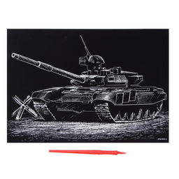 Гравюра Танк с металлическим эффектом золота А4 - Школа талантов фото 3
