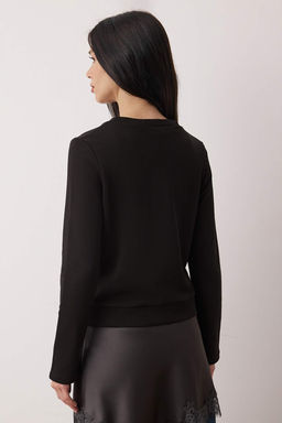 Teen Ac?k Sar? Dugmeli Regular/Normal Kal?p Orme Sweatshirt TWOAW26SW00162 - Trendyolmilla фото 11