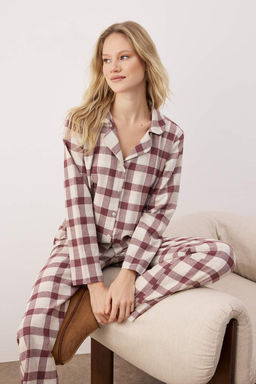 Gul Kurusu Kal?n/K?sl?k Ekoseli Flanel Dokuma Pijama Tak?m? THMAW26PT00196 - Trendyolmilla фото 12