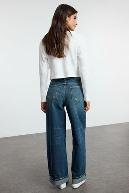 Koyu Mavi Katl? Paca Normal Bel Loose Baggy Jeans TWOSS25JE00001 - Trendyolmilla фото 5