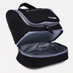 Косметичка - несессер дорожная на молнии, с крючком, с ручкой, с отделами, чёрная - Simaland фото 4