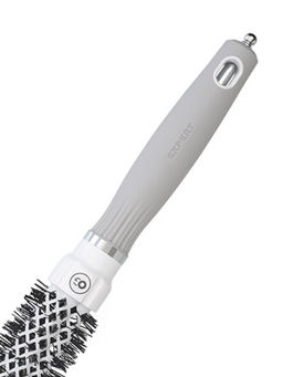 Olivia Garden Термобрашинг для укладки волос / Expert Blowout Grip White & Grey, 25 мм, бело-серый