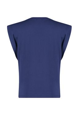 TRENDYOLMILLA Lacivert %100 Pamuk Dugme Detayl? Vatka Gorunumlu Basic Bisiklet Yaka Orme T-Shirt TWOSS23TS00016  фото 8