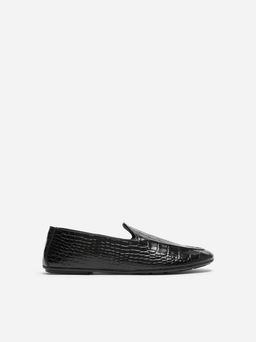 Mocasines de piel con relieve de cocodrilo