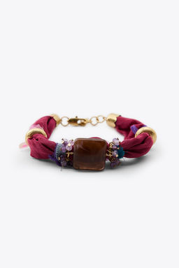PACK OF 2 FABRIC BEADED BRACELETS - Zara фото 5