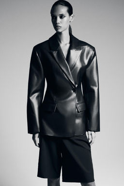TAILORED FAUX LEATHER BLAZER - Zara фото 4
