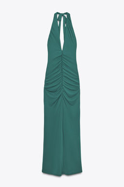 GATHERED HALTERNECK MAXI DRESS - Zara фото 7