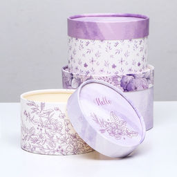 Набор шляпных коробок 3 в 1 «Сирень», 16×10.14×9.13×8.5 см