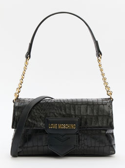 Женская сумка на плечо LOVE MOSCHINO SUPER SOFT CROCO Артикул 4192156, черный