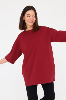 Футболка овер unisex, бордо - Inzibe фото 4