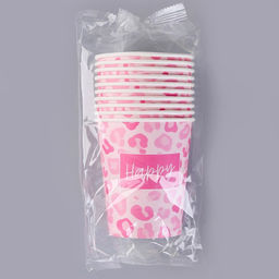 Цена за 10 шт. Стакан бумажный Happy, леопард, 250 мл - Страна карнавалия фото 3