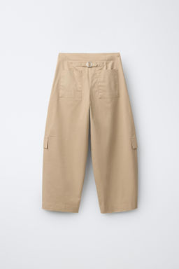 BARREL CARGO TROUSERS WITH BUCKLE DETAIL - Zara фото 7