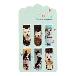 Цена за 3 шт. Набор магнитных закладок для книг Calligrata «Собачки», 6 штук, МИКС