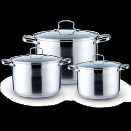 Набор посуды нерж. "Kelli" 6 пр со стекл. крышками, арт. KL-4230