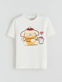 Bisiklet Yaka Pompompurin Bask?l? K?z ?ocuk Ti??rt ve Etek