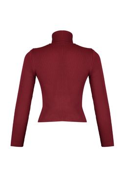 Bordo Basic Bal?kc? Yaka Triko Kazak TWOAW21KZ1279