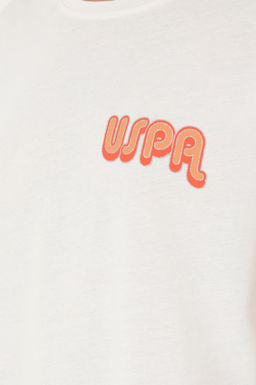 Футболка U.S. Polo Assn женская экрю хлопок  фото 14