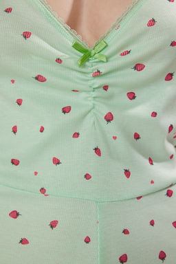 TRENDYOLMILLA Yesil Cilek Desenli Buzgulu ve Kurdele/Fiyonklu Fitilli Orme Tulum THMSS25TU00000  фото 3