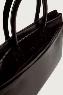 BOLSO SHOPPER PIEL / Marr?n - Zara фото 4