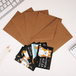 Набор конвертов Открой, когда... (Кот чб), 10шт., 16 х 11,5 см - Simaland фото 2