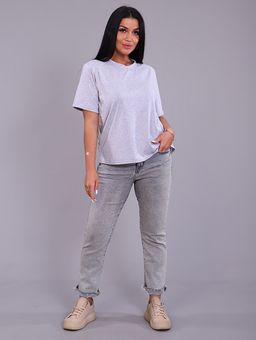 РАСПРОДАЖА Футболка жен.О-образный вырез_серый