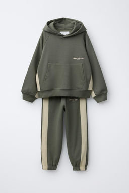 HOODIE AND STRIPED JOGGER TROUSERS SET