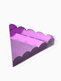 Цена за 5 шт. Коробка для печенья, кондитерская упаковка с пластиковой крышкой, «Фиолетовая», 18×3 см