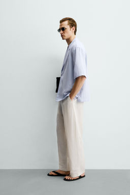 CAMISA KIMONO VISCOSA - LINO / Celeste - Zara фото 4