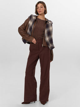 Брюки женские коричневые в клетку - Mark formelle фото 7