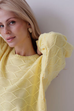 Джемпер удлиненный лимонный с шерстью альпака - Martichelli фото 13