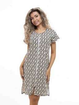 Халат женский, цвет черный песочный