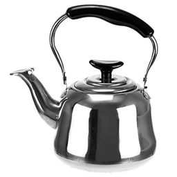 "Новосел" Чайник из нержавеющей стали 1л, д13см h12см, со встроенным в крышку свистком, с ситечком, подвижная пластмассовая ручка, цветная коробка (Китай)