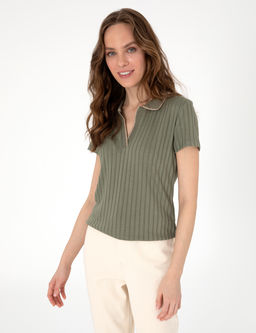 Haki Slim Fit Basic Ti__rt