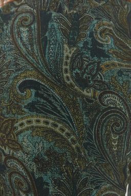 TRENDYOLMILLA Yesil Sal Desenli Volanl? Dokuma K?sl?k Elbise TWOAW23EL01436 фото 12