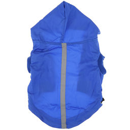 Пэт тойс (Pet toys) Одежда для собаки Плащ с капюшоном, на липучке, светоотражающая полоска, р-р L, длина спинки 30см/обхват груди 44см/обхват шеи 32см, цвет-синий, плащевка (Китай) фото 5