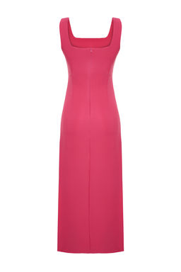 Fusya Y?rtmacl? Buzgu Detayl? Midi Dokuma Elbise TWOSS24EL00439 - Trendyolmilla фото 9