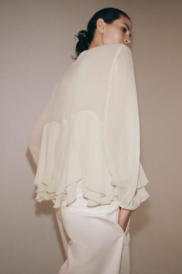 BLUSA VOLANTES ZW COLLECTION / Crudo - Zara фото 12