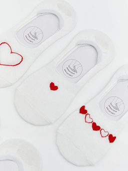 Kalp Desenli Kad?n Babet ?orap 5li