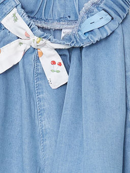 Kurdele Detayl? K?z ?ocuk Jean ?ort