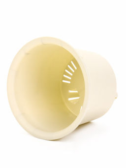 Кашпо для цветов «Рамона», 1 л, d=15 см, h=14 см, со вставкой, пластиковое, белое