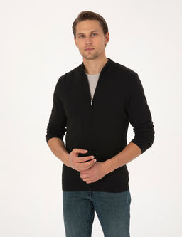 Siyah Slim Fit Fermuarl_ Triko H_rka