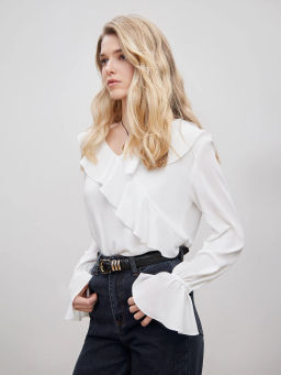 Однотонная блузка B2976/moriviz - Emka фото 2