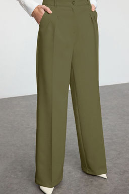 Ac?k Haki Pilili Wide Leg/Genis Paca Pantolon TWOAW25PL00109 Palazzo