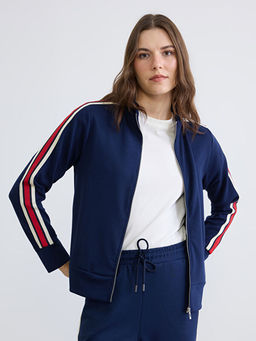 Dik Yaka Soft Touch Kad?n Fermuarl? Sweatshirt