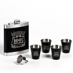 Подарочный набор 100 % Мужик: фляжка 540 мл, 4 стопки, воронка